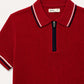 Crimson Riviera Knit Zip Knit Polo