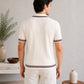 Ecru Riviera Zip Knit Polo