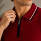 Crimson Riviera Knit Zip Knit Polo