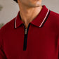 Crimson Riviera Knit Zip Knit Polo
