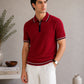 Crimson Riviera Knit Zip Knit Polo