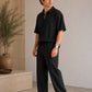 Black Jersey Coord Set - 2PC - Men