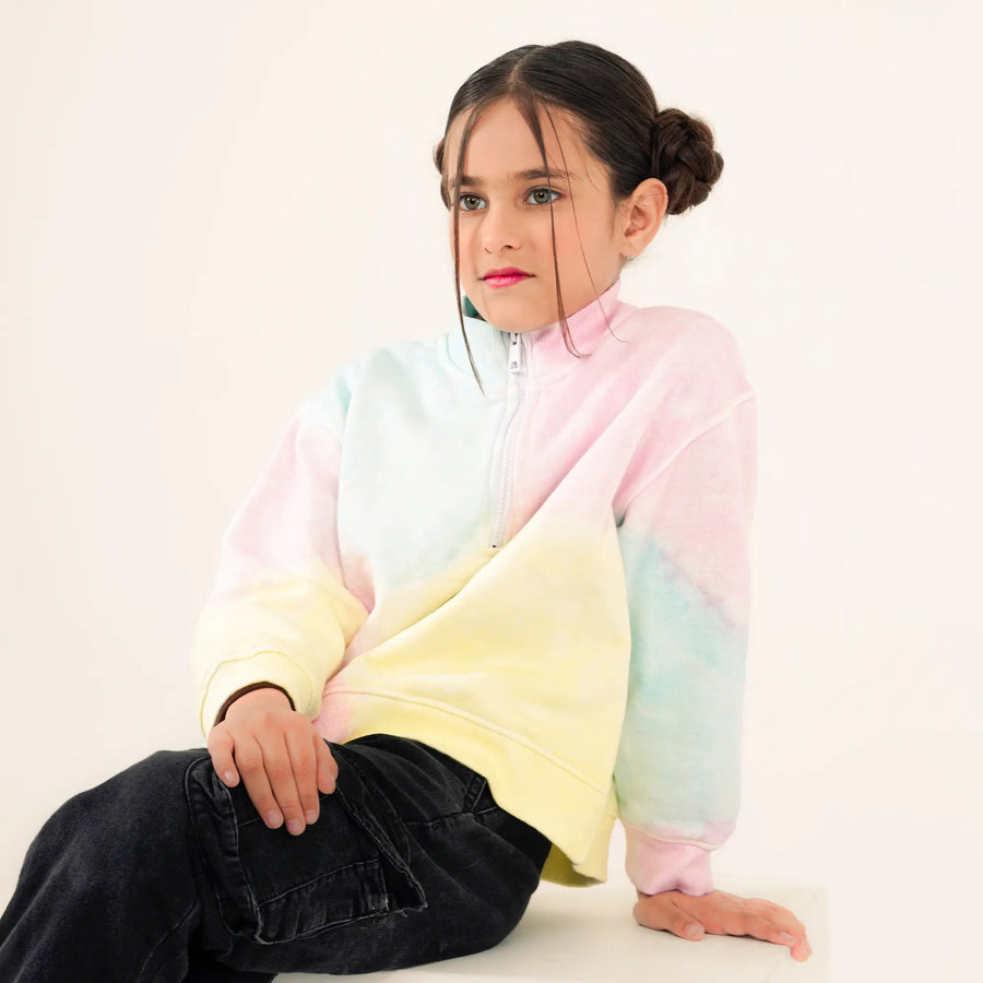 Cotton Candy Quarter zipper - Tie Dye