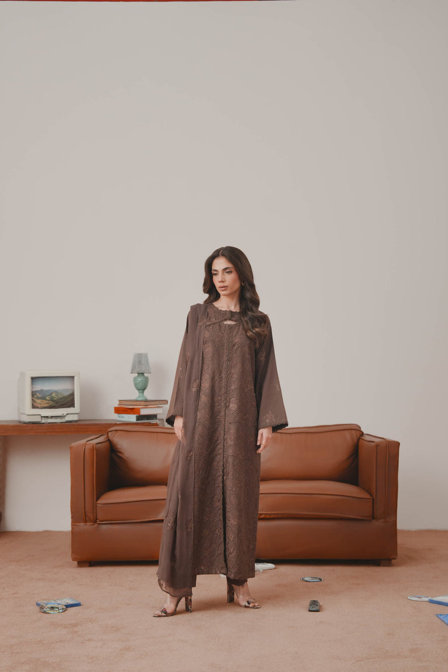 3 Piece - Embroidered Karandi Suit (Unstitched)