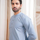 Sapphire Blue Luxury Blended Kurta Shalwar - Men