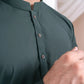 Bottle Green Luxury Blended Kurta Shalwar - Men