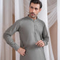 Sand Grey Luxury Blended Kurta Shalwar - Men