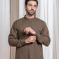 Light Brown Luxury Blended Kurta Shalwar - Men