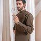 Light Brown Luxury Blended Waistcoat - Straigth Cut - Men