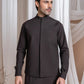 Dark Brown Blended Waistcoat - Straigth Cut - Men