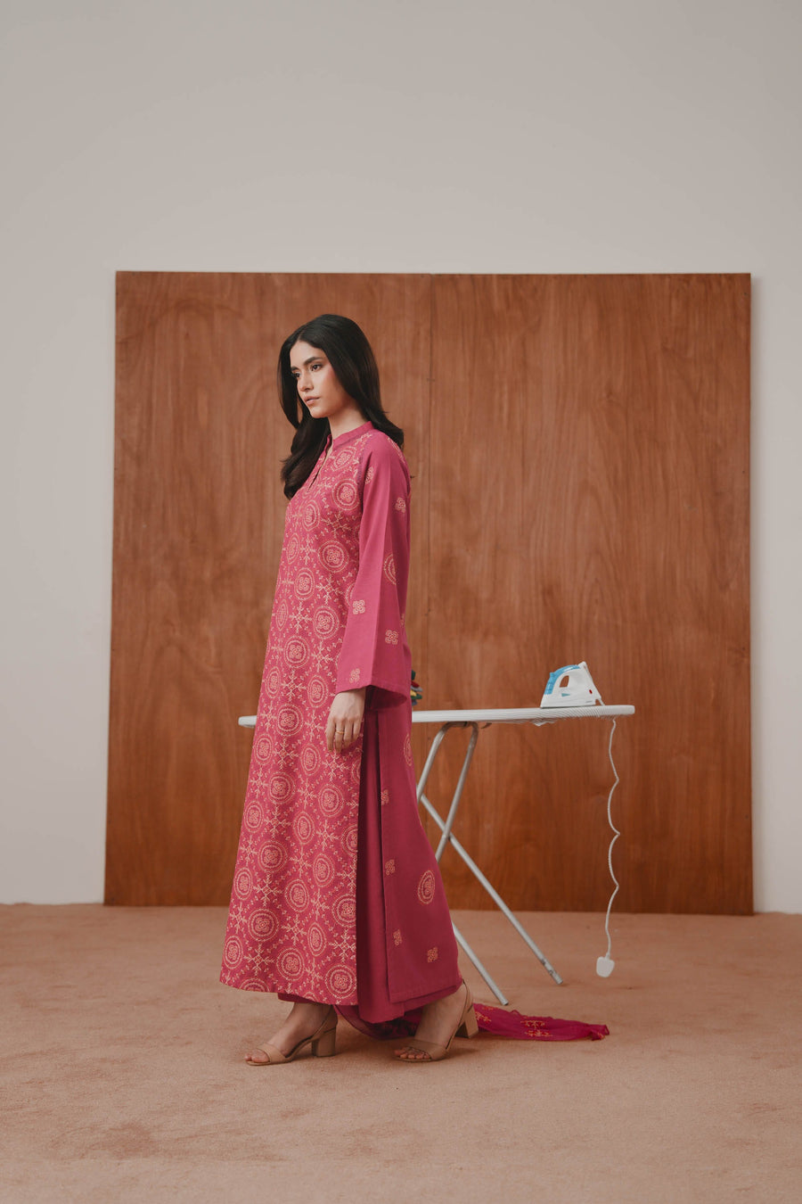 3 Piece - Embroidered Karandi Suit (Unstitched)