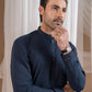 Navy Blue Kurta Trouser/Shalwar - Men