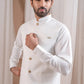 Off White Suiting Waistcoat - Straight Cut Buttoned - Men
