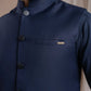 Navy Blue Suiting Waistcoat - Straight Cut Buttoned - Men
