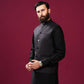 Black Suiting Waistcoat - Straight Cut Buttoned - Men