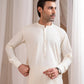 Bosky White Kurta Trouser/Shalwar - Men