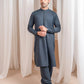 Charcoal Grey Kurta Trouser/Shalwar - Men
