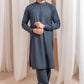 Charcoal Grey Kurta Trouser/Shalwar - Men