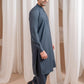 Charcoal Grey Kurta Trouser/Shalwar - Men