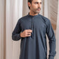 Charcoal Grey Kurta Trouser/Shalwar - Men