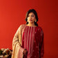 Embbroidered Karandi 3 Piece Suit - Maroon (Unstitched)