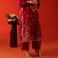 Embbroidered Karandi 3 Piece Suit - Maroon (Unstitched)