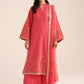 3 Piece - Embroidered Karandi Suit (Unstitched)