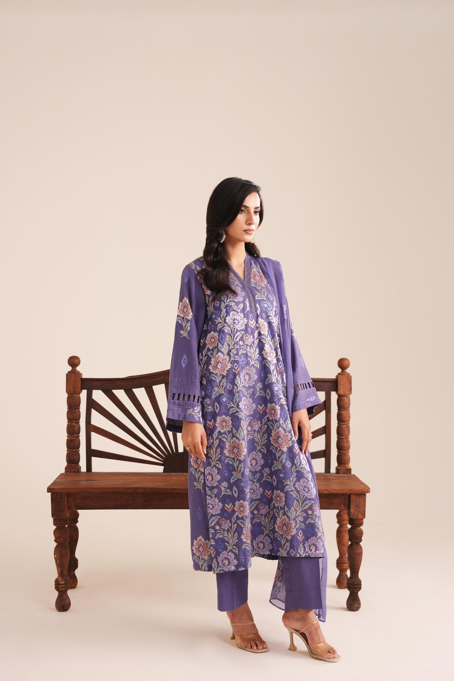 3 Piece - Embroidered Karandi Suit (Unstitched)