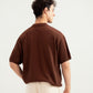 Dark Brown Crocheted Stripes Knitted Button Down - Men