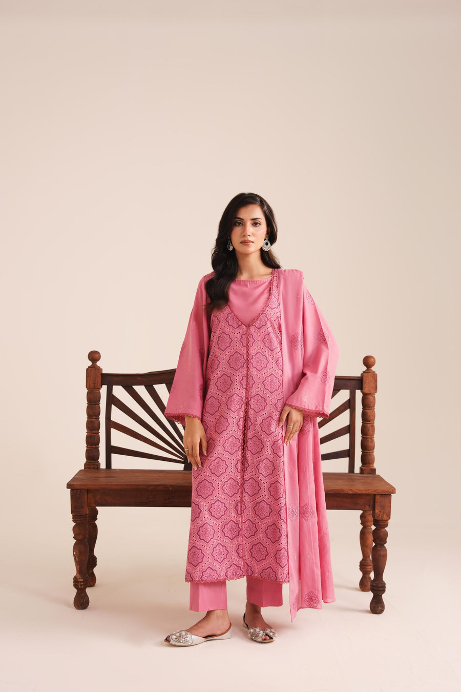 3 Piece - Embroidered Karandi Suit (Unstitched)