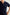 Navy Blue Zipper Cabled Knit Polo - Men