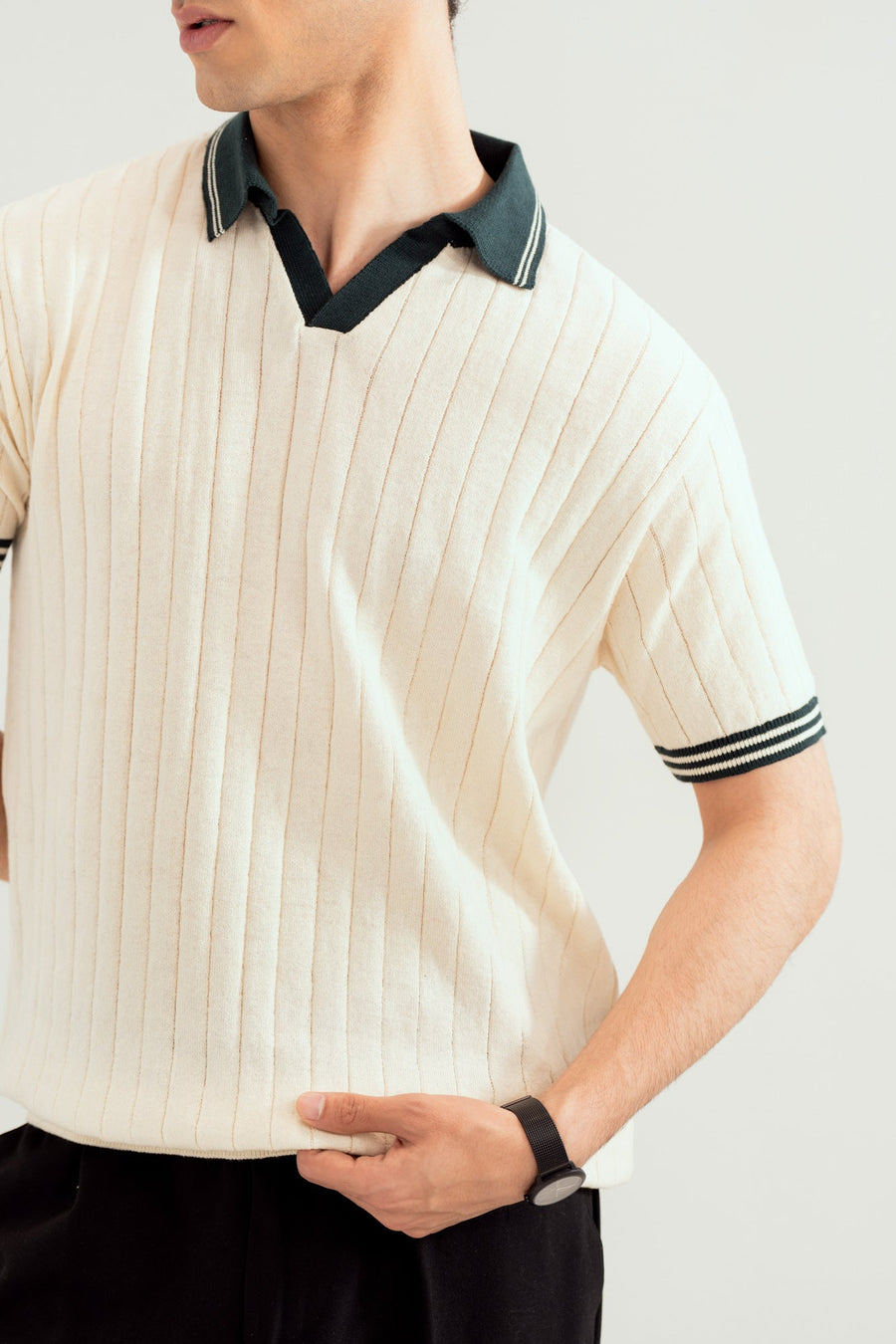 White Heritage  Knitted Polo - Men