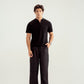 Black Zipper Links Knitted Polo - Men