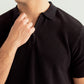 Black Zipper Links Knitted Polo - Men