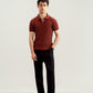 Dark Cherry Cable Knit Polo - Men