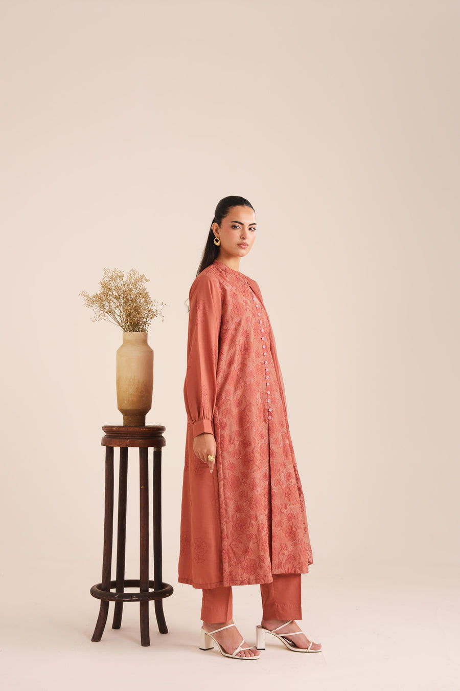 3 Piece - Embroidered Karandi Suit (Unstitched)