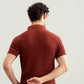 Dark Cherry Cable Knit Polo - Men