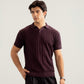 Dark Purple Wave Knitted Polo - Men