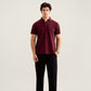 Maroon Interlock Johnny Collar Polo - Smart Fit  - Men