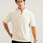 Off White Interlock Zipper Polo - Boxy Fit - Men