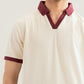 Off White Johhny Resort Polo - Maroon Collar - Men