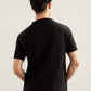 Black Drop Needle Zipper Knitted Polo - Men