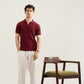Plum Wave Knitted Polo - Men