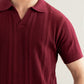 Plum Wave Knitted Polo - Men