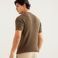 Olive Green Knitted Tee - Men