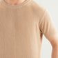 Beige Knitted Tee - Men