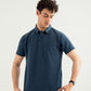 Teal Blue Interlock Polo - Smart Fit - Men