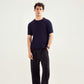 Navy Blue Knitted Tee - Men
