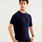 Navy Blue Knitted Tee - Men