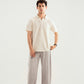 Off White Mesh Thermal Knit Polo - Smart Fit - Men